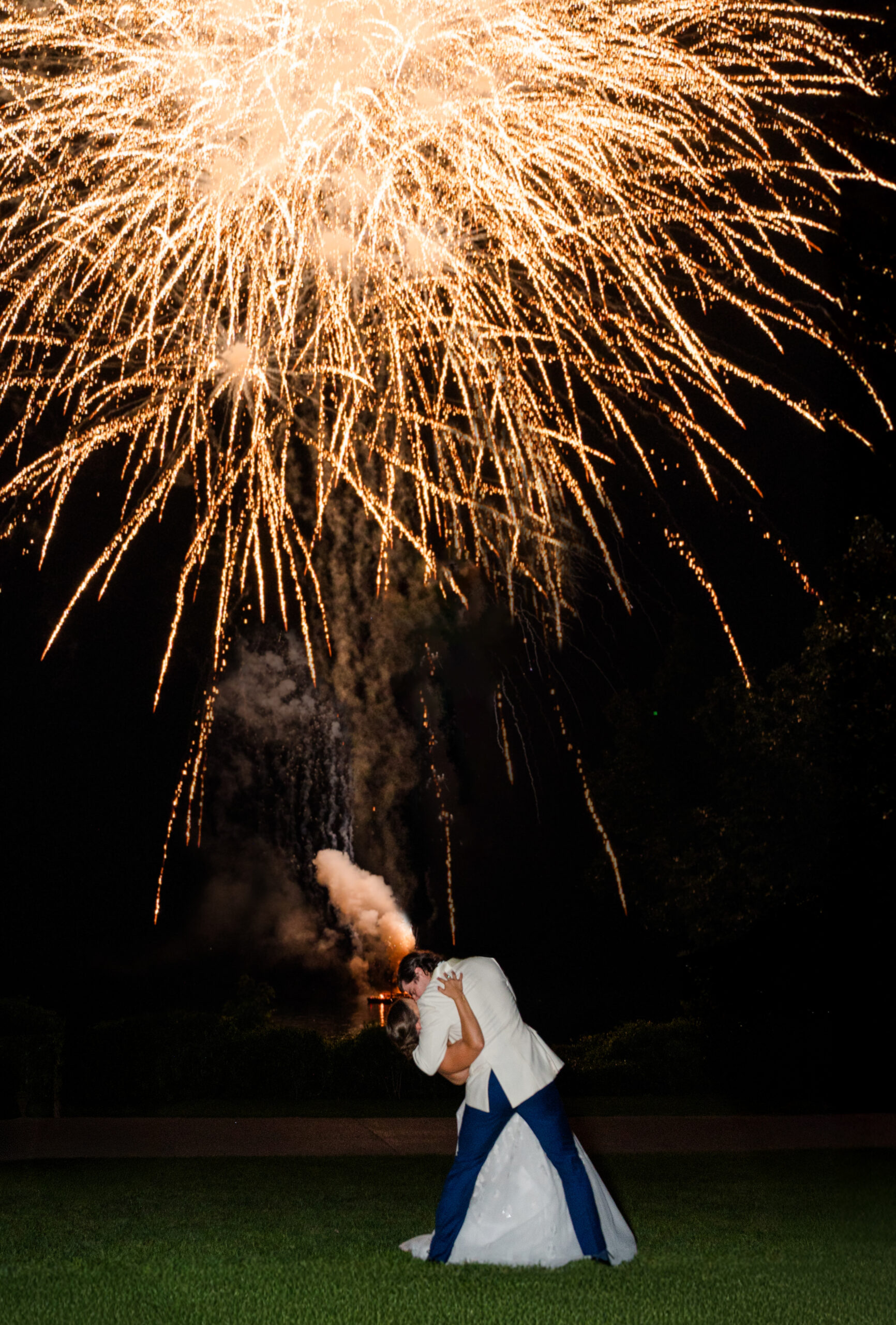 Fireworks over a Lake George wedding at the Sagamore resort