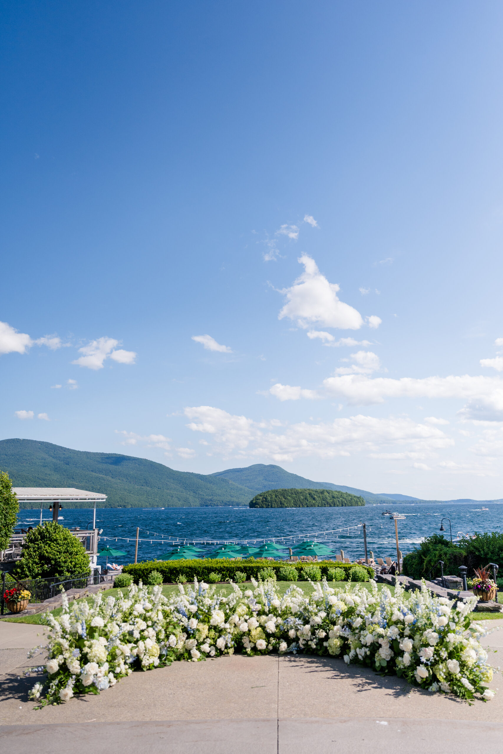 Coastal inspired summer wedding in Bolton Landing NY at the Sagamore Resort on Lake George