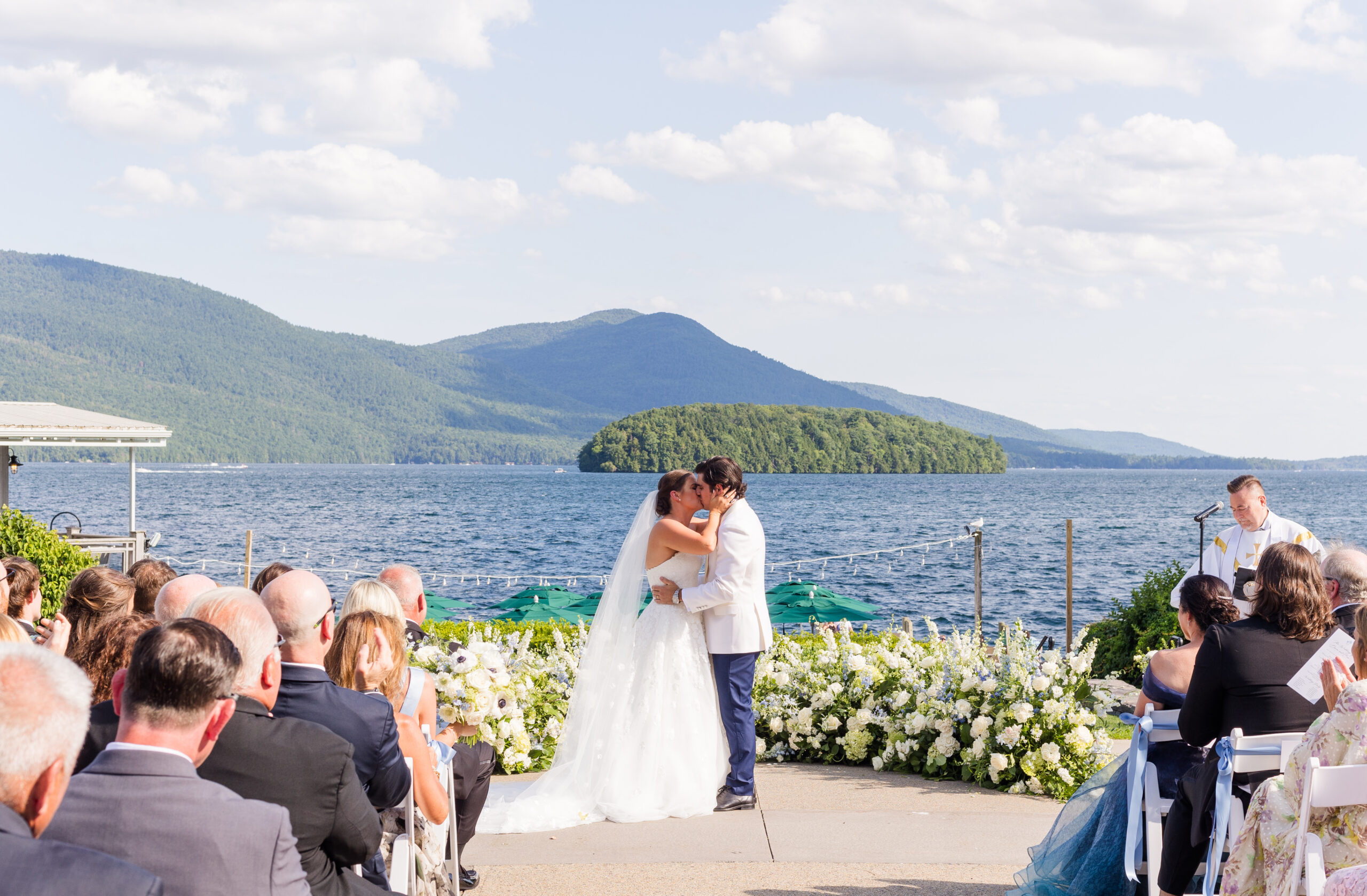 Coastal inspired summer wedding in Bolton Landing NY at the Sagamore Resort on Lake George