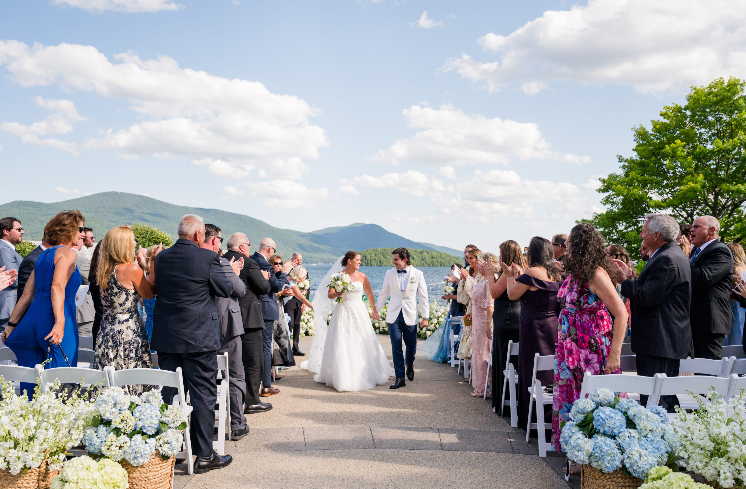 Lakeside wedding ceremony on Lake George NY