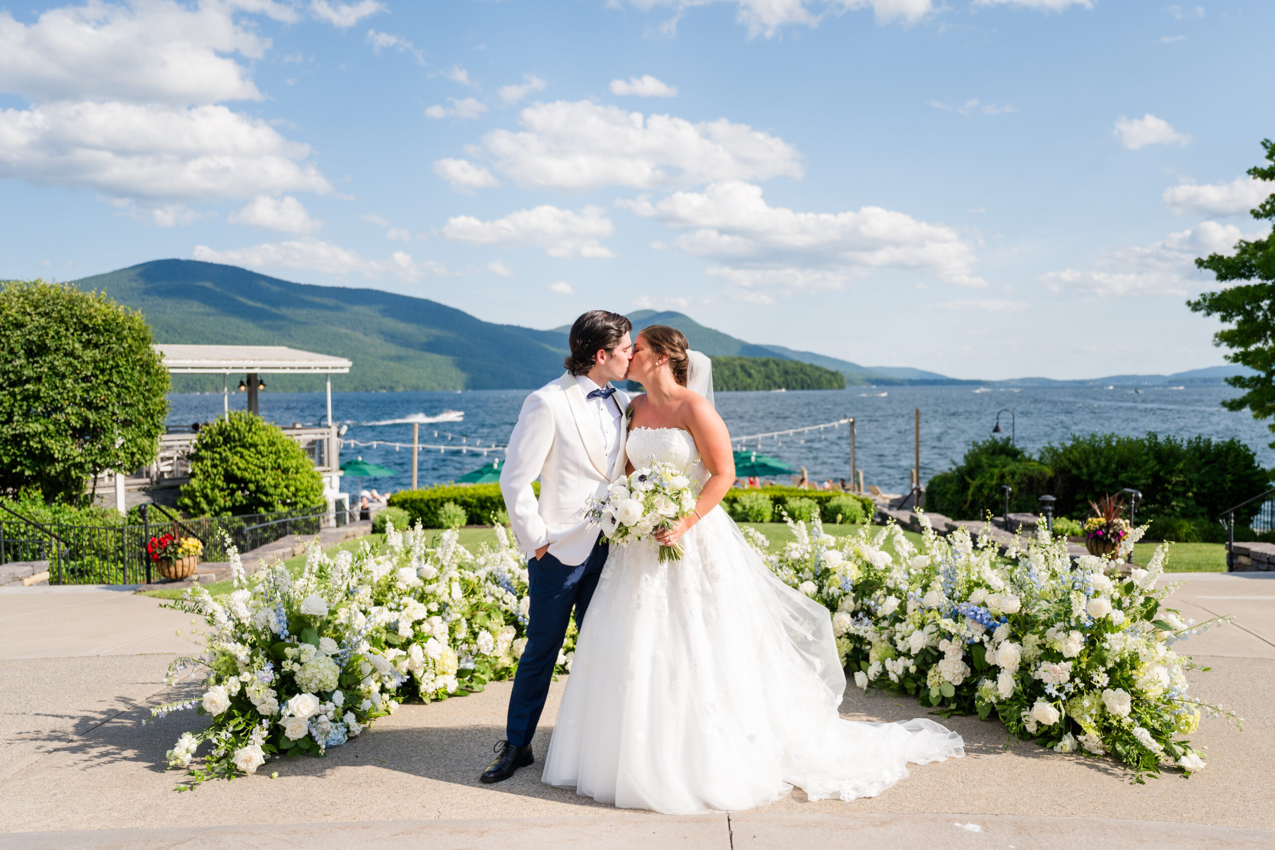 Costal inspired summer wedding on Lake George NY at the historical Sagamore Resort Hotel